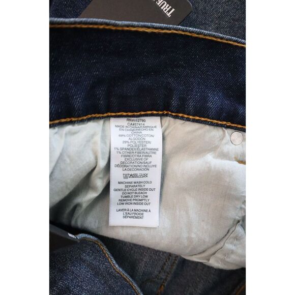 True Religion Men's Sz 40x32 Dark Humid Wash Geno Single Needle Slim Jeans - Picture 6 of 11